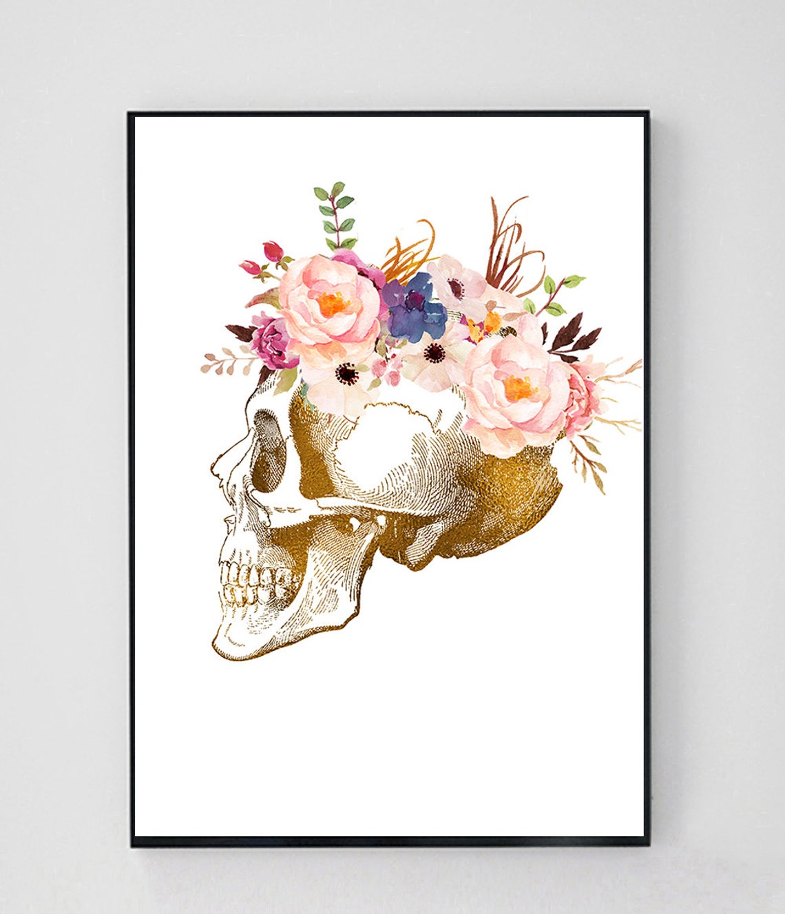 Skull Anatomy Art Print Anatomical Skull Print Medical Etsy