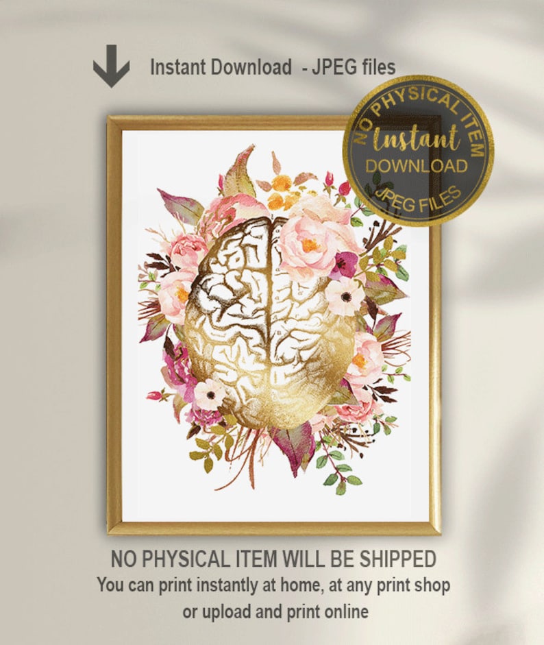 Anatomy Art Poster – Brain Anatomy Print | Anatomical Brain Wall Art ...
