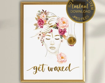 Wasspecialist kunstafdruk voor salon en spa | Waxkamerdecoratie | Kunst aan de muur schoonheidsspecialiste | Digitale download