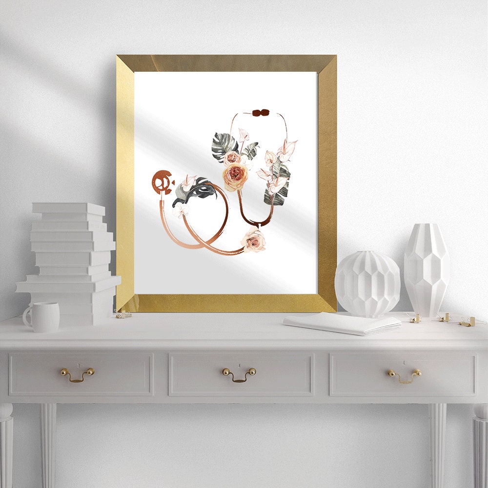 Medical Art Prints Stethoscope Art EKG Art Doctor Gift | Etsy