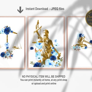 Lawyer Gift, Lady of Justice, Scales Of Justice, Gavel, Law Student Gift, Lawyer Decor, Lawyer Art Set, Law School Gift, Attorney Gift