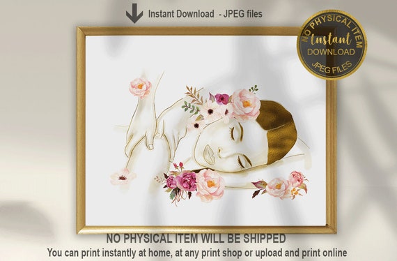 Massage Therapy Art Print: Floral Spa Decor (Digital Download)