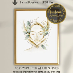 Spa Salon Art, Medical Spa Decor, Massage Decor, Esthetician Decor, Facial Massage Print, Beauty Salon Decor, Massage Therapy Art, Printable