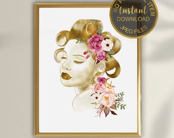 Hair Salon Poster, Hairdresser Art Print, Hair Stylist, Hair Salon Art, Hair Studio Decor, Hair Decor, Hairstylist Art, Beauty Salon Art