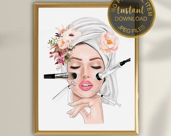 Beauty Salon Wall Decor Print | Esthetician Spa Art for Facial Room, Skincare Studio & Beauty Clinic | Digital Download