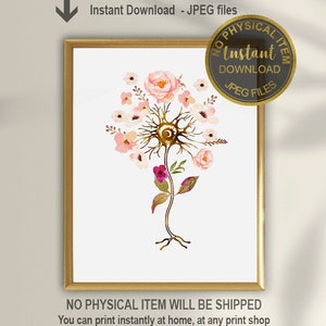Medical Print, Neuron Cell Art Neurology Gift Brain Cell Art Medical Student Gift Medicine Art Doctor Office Decor Psychology Art Neuron Art