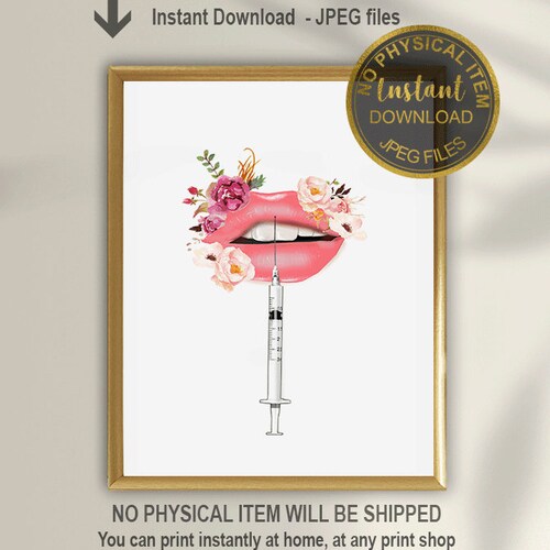 Lip Fillers Decor Medical Spa Wall Decor Lip Filler Etsy Australia