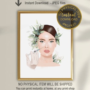 Botox Injection Art Print, Cosmetic Injector Wall Art, Aesthetic Clinic Office Decor, Dermatology & Med Spa Printable
