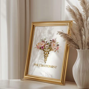 Phlebotomist Gift: Phlebotomy Art Print with Caduceus for Graduation & Tech, Unique Enorasis Wall Decor image 5