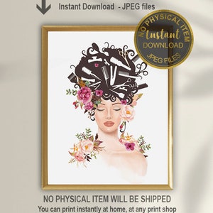 Printable Beauty Salon Decor, Hair Salon Decor, Hair Salon Poster, Hair Artist Gift, Hair Studio Decor,  Hairdresser Gift, Hair Stylist