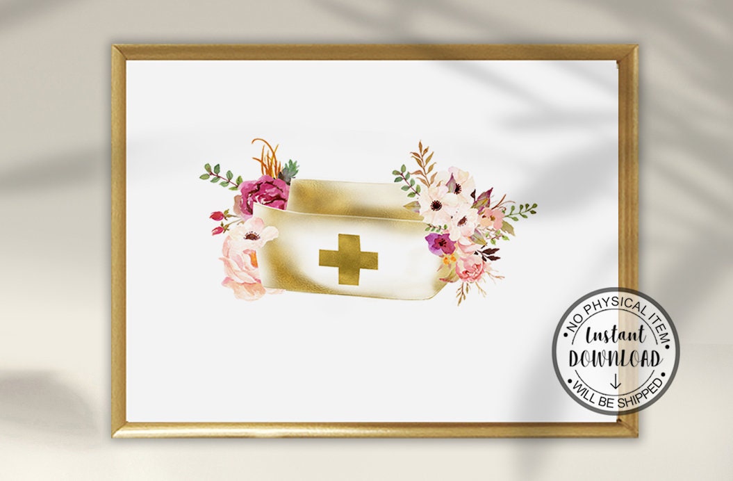 Nurse Office Decor Nurse Gift Digital Download Nurse Cap Etsy