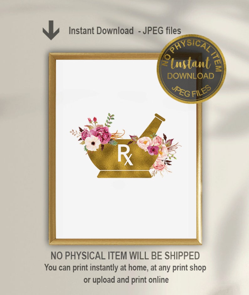 Mortar and Pestle Print Pharmacist Gift Pharmacy Student Etsy