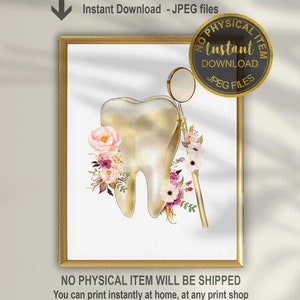Tooth Print, Dental Hygienist Art, Dental Assistant, Graduation Gift, Dental Office Art, Dentist Gift, Dental Print, Dentist Office Decor