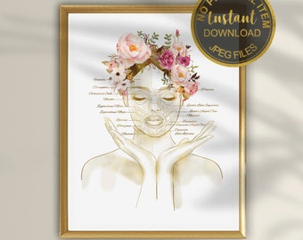 Facial Muscle Anatomy Art Print, Face Muscles Chart, Medical Aesthetics Poster, Botox Injection Anatomy, Cosmetic Injector Decor, Digital