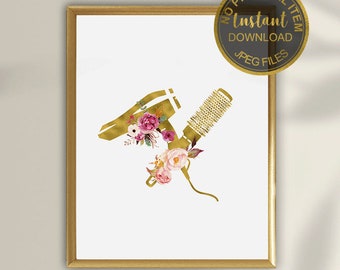 Hair Salon Decor, Beauty Salon Decor, Hairdresser Gift, Hair Stylist Gift, Cosmetology Art, Hair Salon Poster, Hair Artist Tools  Print