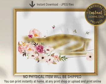 Floral Acupuncture Art Print – Acupuncture Points Illustration, Traditional Chinese Medicine Artwork, Acupuncturist Clinic Poster, Printable