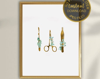 Dermatologist Tools Wall Art | Esthetician & Skin Clinic Decor | Graduation Gift