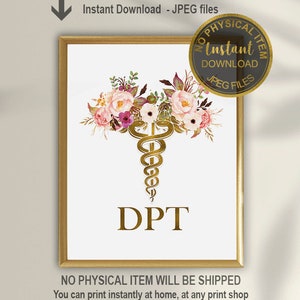 DPT Caduceus Print, Physical Therapy, DPT Graduation Gift, Physical Therapy Graduation Gift,  Physical Therapy Office Decor, DPT Gift