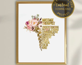 Massage Therapist Office Decor, Massage Therapy Wall Art, Massage Therapist Gift, Clinic Poster Printable