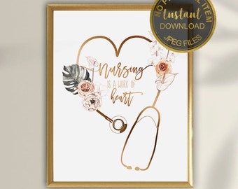 Nurse Gift, Nurse Graduation Gift, Nurse Student Gift, Nurse Office Decor, Nurse Quote, Nursing Graduation Gift, Nursing Gift, Printable