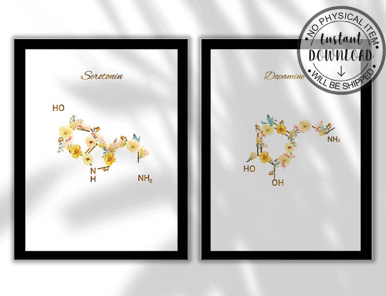 Download Serotonin Art Print Dopamine Print Psychology Art Hormones ...