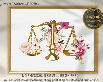 Scales of Justice Art, Lawyer Art Print, Lawyer Office Decor, Attorney Print, Law Student Gift, Law School Graduation Gift, Lawyer Decor