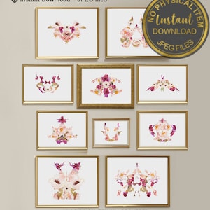 Psychology Art Set - Rorschach Prints for Psych Student Graduation, Office Decor & Unique Psychology Gift, Set of 10