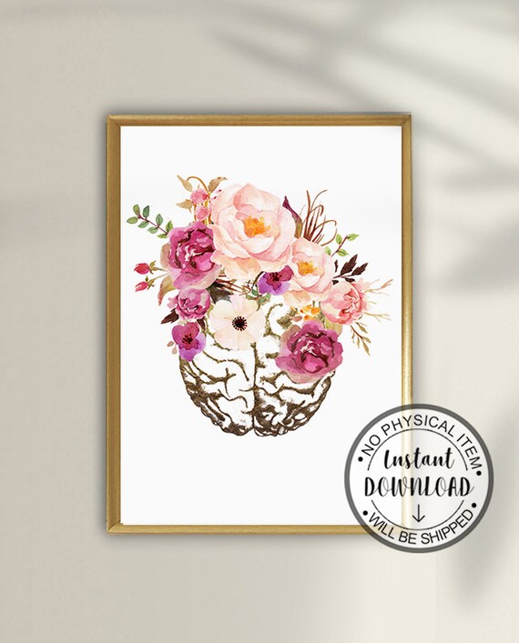 Brain Wall Art Psychologist Gift Occupational Therapy Gift Etsy