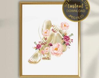 Esthetician Wall Art, Med Spa Decor Printable, Body Care Illustration, Spa Salon Wall Art, Beauty Clinic Decor, Esthetician Gift