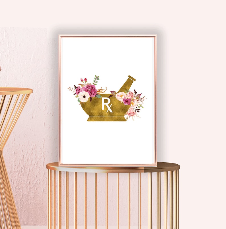Mortar and Pestle Print Pharmacist Gift Pharmacy Student Etsy