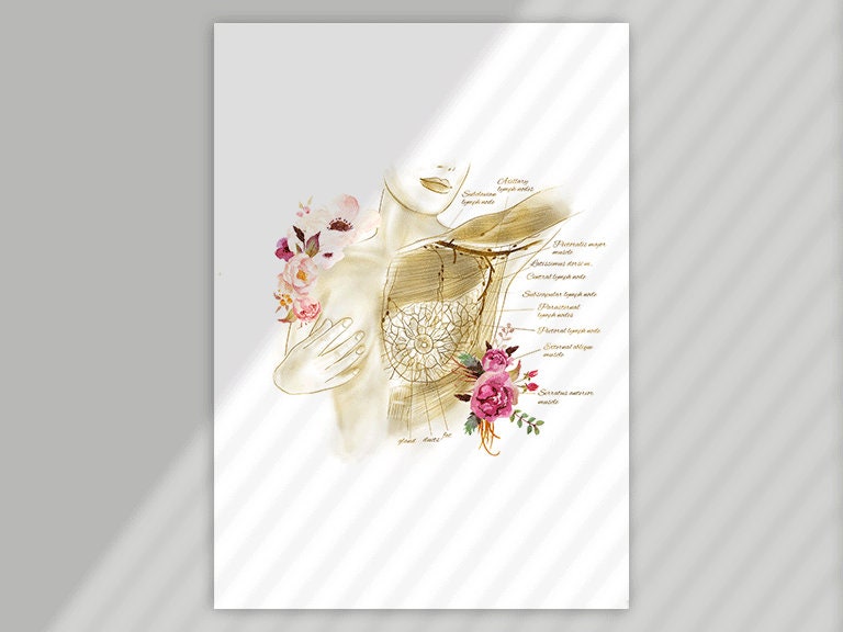 Breast Anatomy Printable Art Breast Plastic Surgery Clinic - Etsy