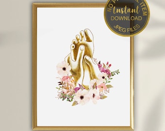 Foot Reflexology Art Print, Reflexology Foot Massage Poster for Reflexologists, Podiatrists & Massage Therapists, Digital Download