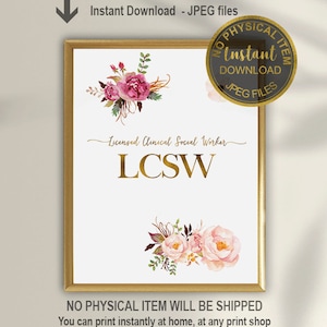 LCSW Gift, Lisenced Clinical Social Worker Gift, Social Work Wall Art, Social Worker Graduation Gift, Social Worker Office Decor Wall Art