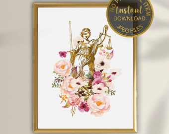 Lady Justice Print, Attorney Print, Lady Justice Art, Lawyer Gift, Lawyer Office Decor, Pass The Bar, Law Art, Law School Graduation Gift
