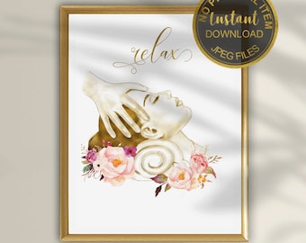 Beauty Salon Decor, Spa  Decor, Medical Spa Decoration, Massage Room Wall art, Esthetician Decor, Facial Massage Art, Massage Therapist Art