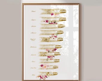 Nail Shape Chart Art: Modern Salon Decor (Digital Download)
