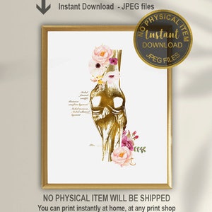 Knee Anatomy Art, Orthopedic Surgeon, Physical Therapist Gift, Orthopedic Doctor, Orthopedic Art, Chiropractor Gift, Massage Therapist Art