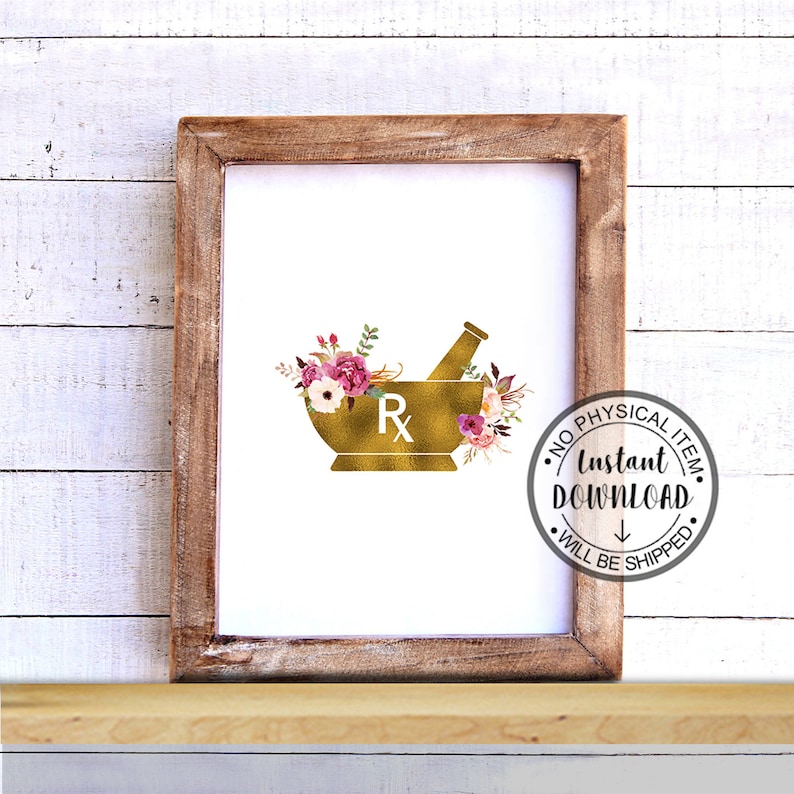 Mortar and Pestle Print Pharmacist Gift Pharmacy Student Etsy