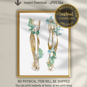 Leg Anatomy Art, Leg Muscle Anatomy, Physiotherapist Office Decor, Chiropractor Office, Massage Therapist Gift, Message Therapy Wall Art