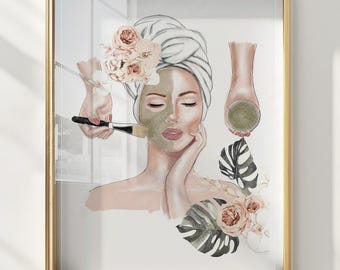 Esthetician Decor Wall Art, Beauty Salon Wall Art, Facial Treatment Printable, Spa Wall Art, Aesthetician Office Decor
