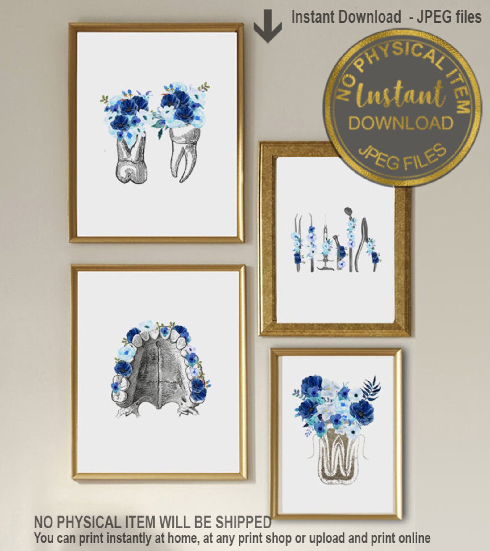 Dental Art Set Dentist Office Decor Dental Assistant Gift Etsy Australia