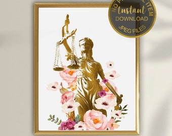 Lawyer Gift Art, Lawyer Art, Lawyer Office Decor, Justice Art Print, Lawyer Print, Instant Download, Law Student Gift, Lawyer Graduation