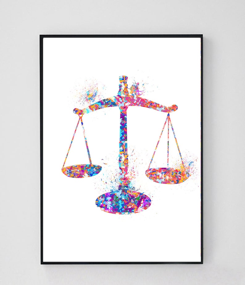Lawyers Office Decor Gift for Lawyers Justice Art Print Law Etsy