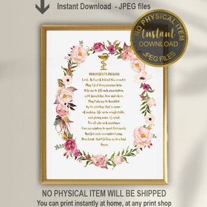 Pharmacist Gift Printable Prayer Art Print, Pharmacy Decor, Pharmacy Grad Gift, Inspirational Wall Art for Pharmacists & Pharmacy Students