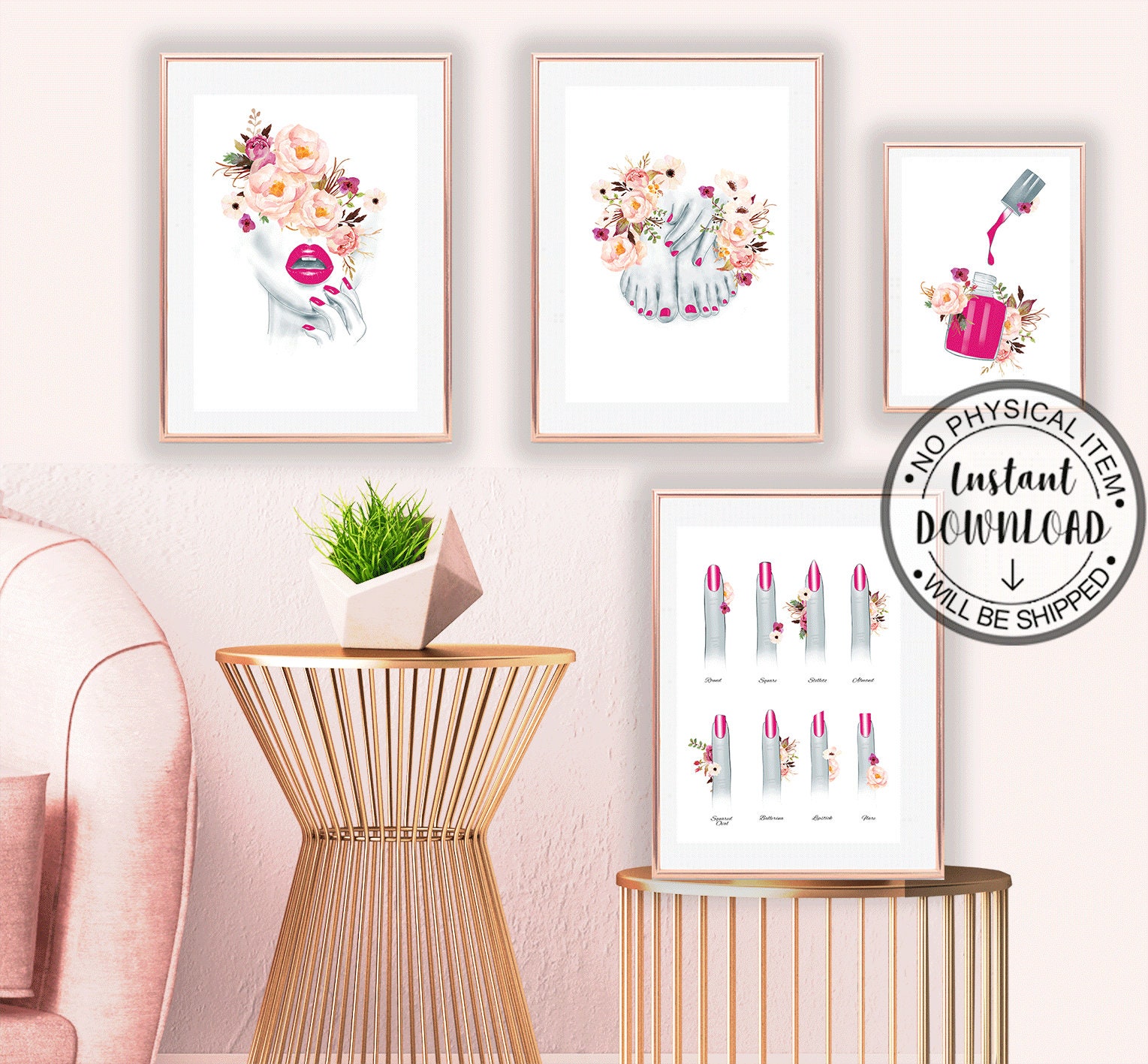 Nail Decor Nail Salon Decor Beauty Salon Decor Nail Room | Etsy