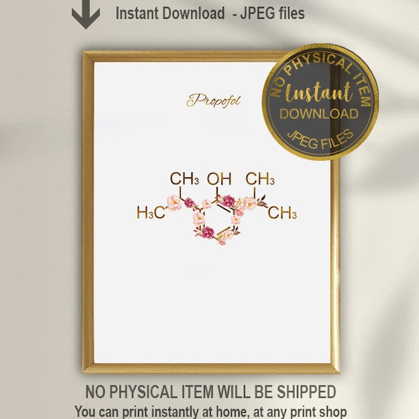 Propofol-Molekül, Anästhesiekunst, Anästhesiologie-Geschenk, zertifizierte Krankenschwester-Anästhesie-Geschenk, CRNA-Geschenk Anästhesietechniker-Geschenk