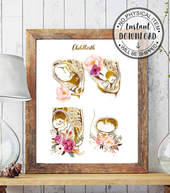 Midwife Print Printable Art Obgyn Art Print Midwife Office | Etsy