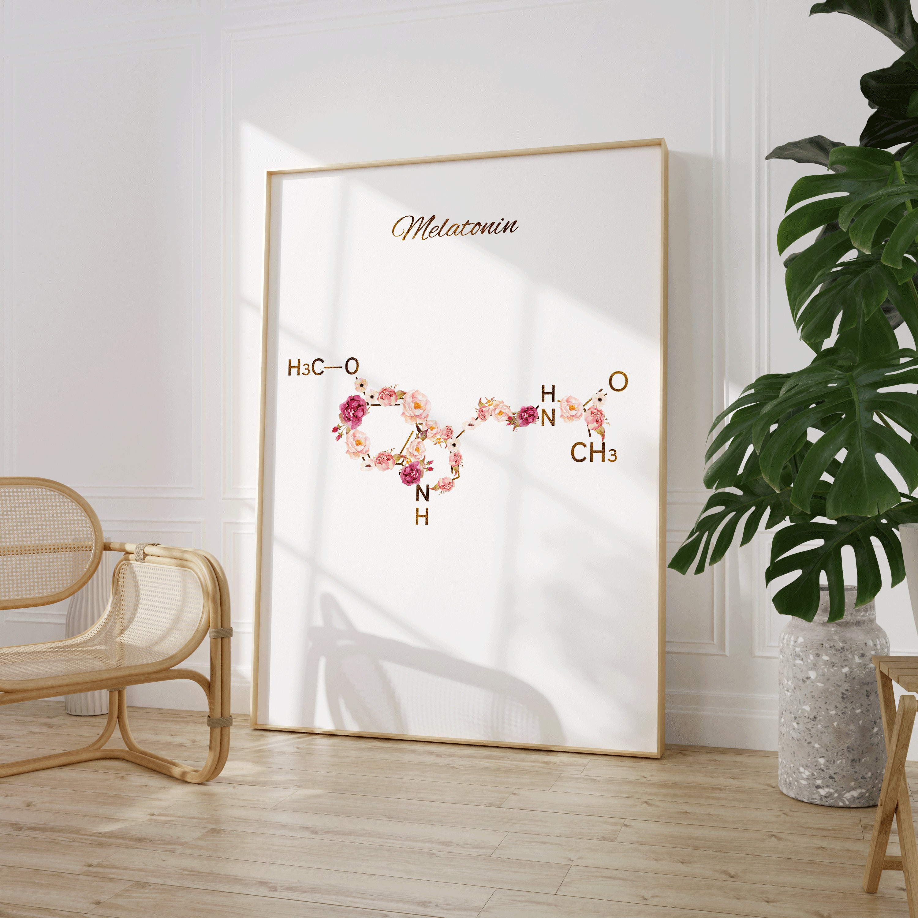 Melatonin Molecule Print, Melatonin Art, Chemistry Art, Science Lab ...