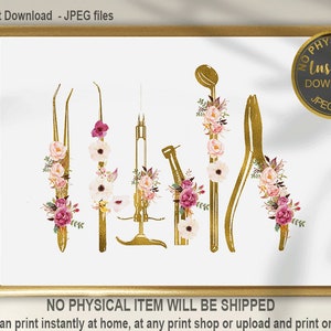 Dental Instruments, Dentist Tools, Dental Hygienist Gift, Dental Art, Dentist Office Art, Dentist Gift, Dental Assistant, Dental Student