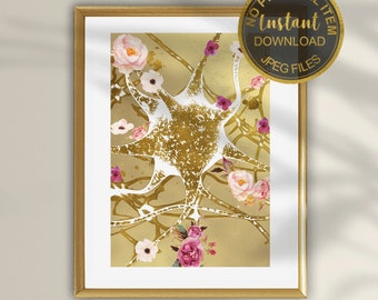 Brain Cell Print, Neurology Art, Neuroscience Gift, Science Art, Neuron Art Print, Brain Cell Anatomy Art, Medical Office Decor, ENORASIS